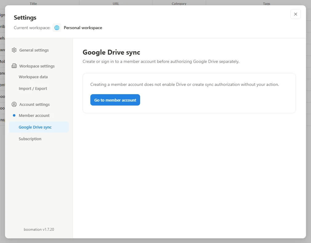 English Google Drive sync settings in Guest mode before sign-in
